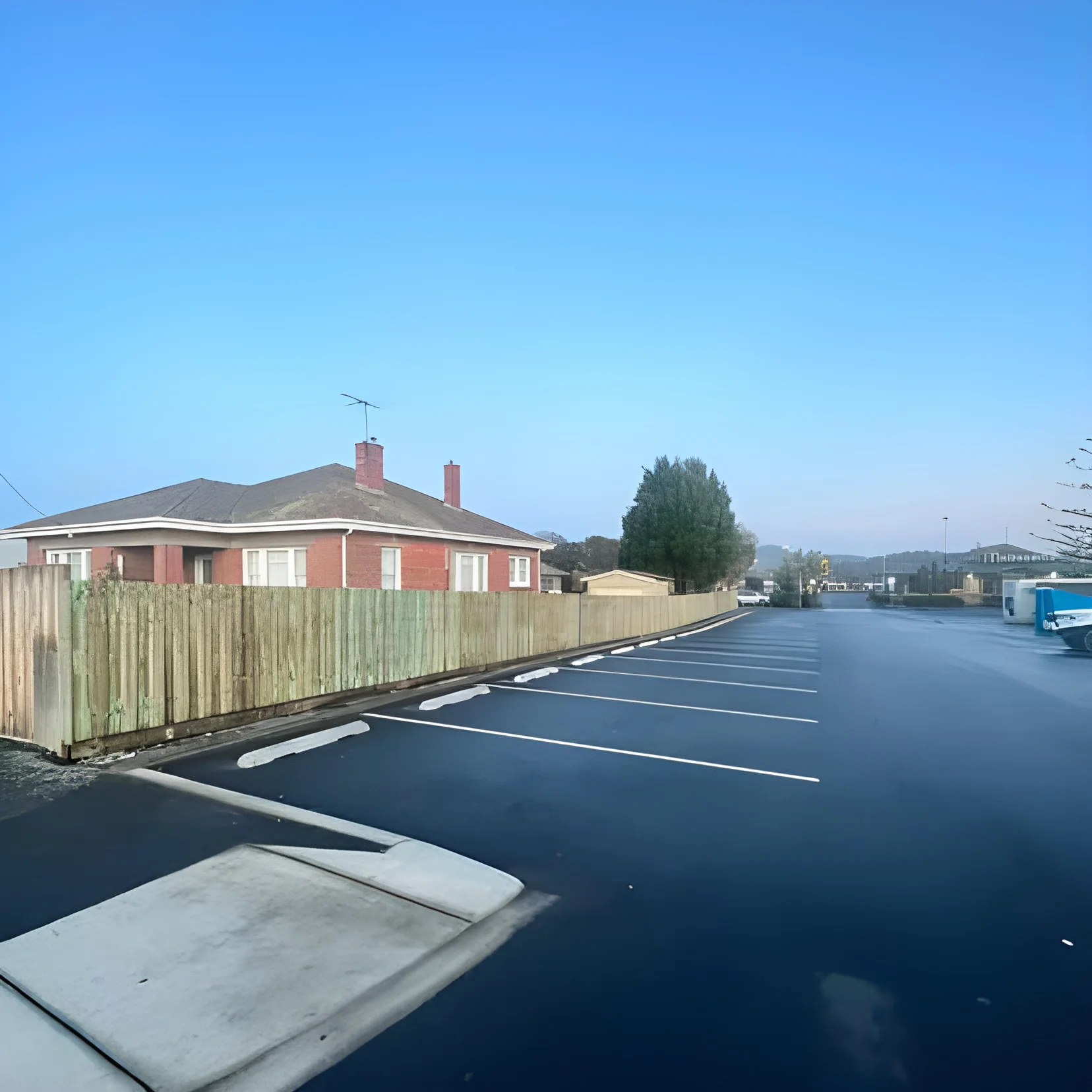 Completed sealed car park and hardstand in Burnie constructed by LCB Contracting
