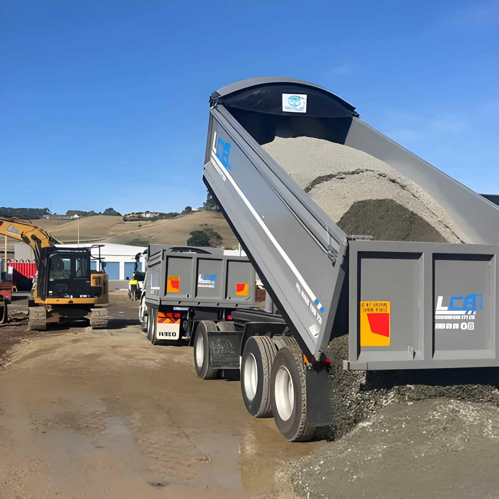 Road base being delivered by LCB tipper